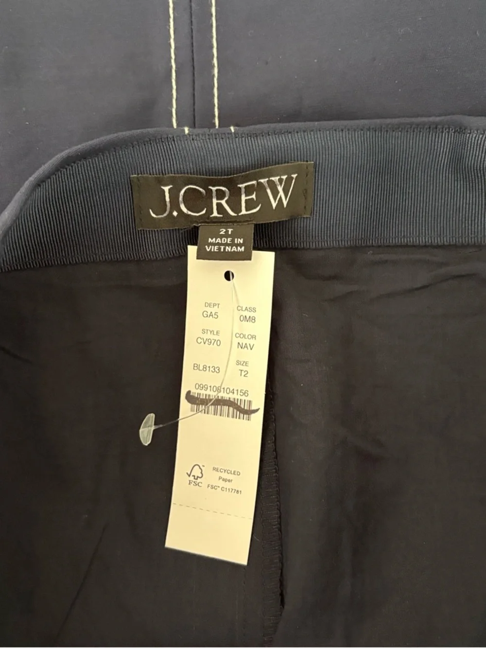 NWT J. Crew Tall Fairfax Mini Skirt Double Cotton Poplin Navy Blue